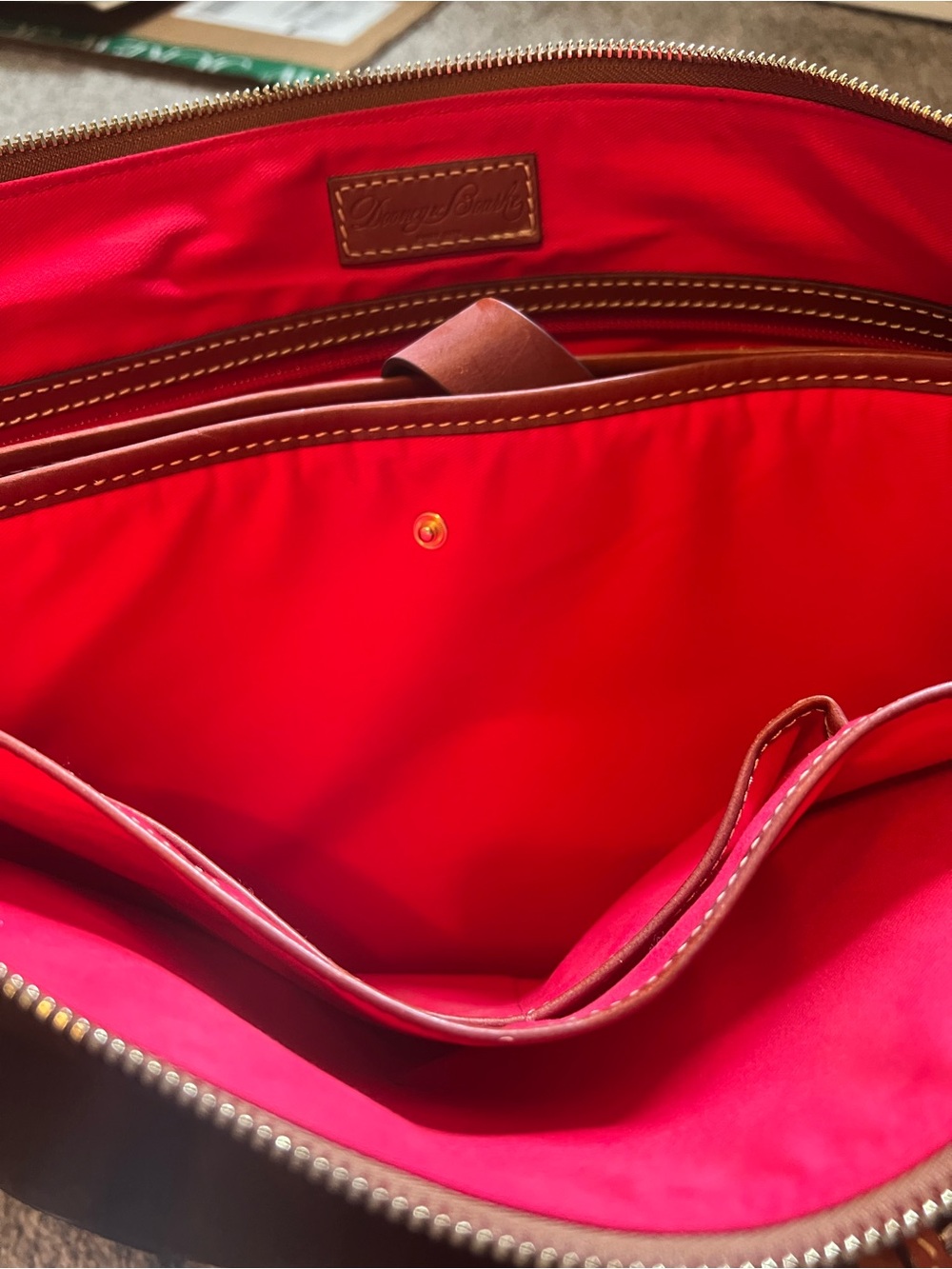 Dooney & Bourke Chocolate Brown Suede Leather Tote - Picture 9 of 13